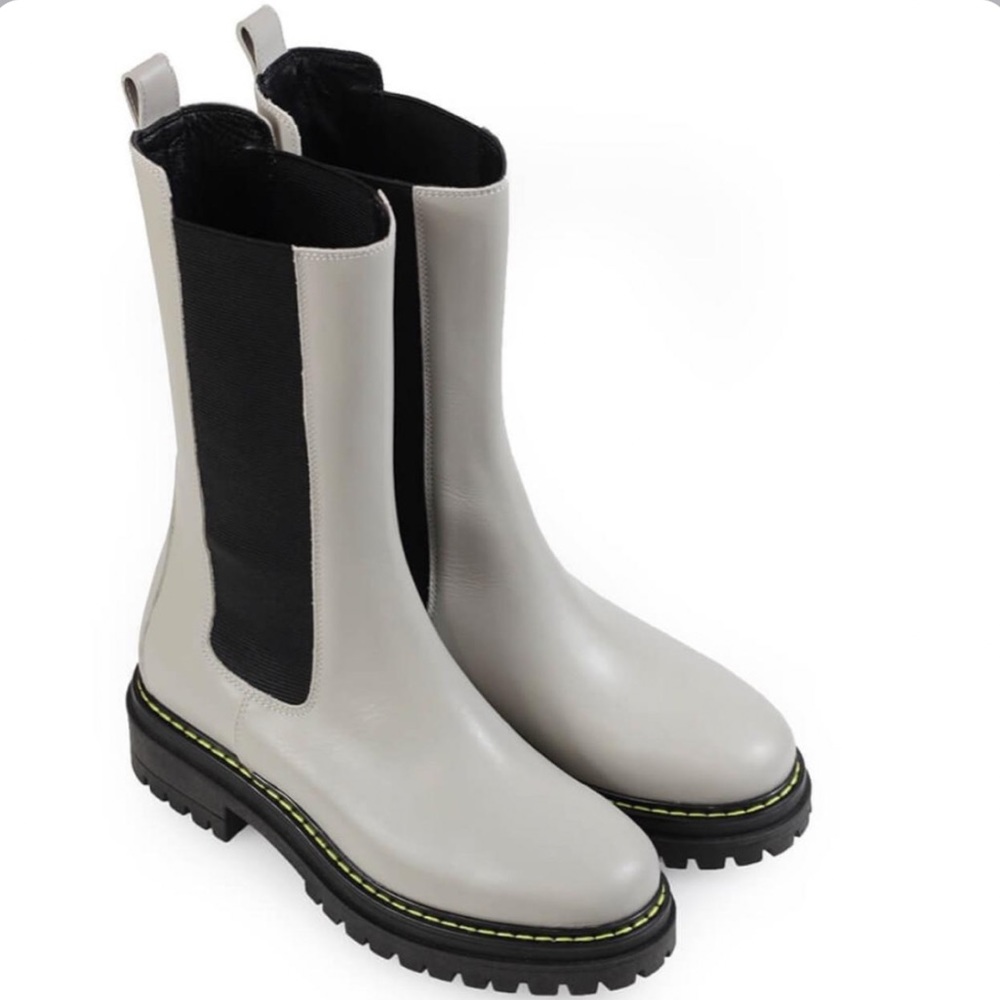 Pinko Gray Natalie Stivale Lug Boots Sz 36 or 6 - Picture 4 of 16